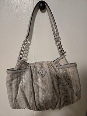 Vera Wang Light Gray Chain-Handle Shoulder Bag
